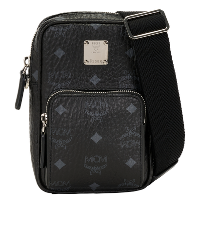 Mini Visetos Crossbody, &pound;250, Handbags, Black, Leather, Front view